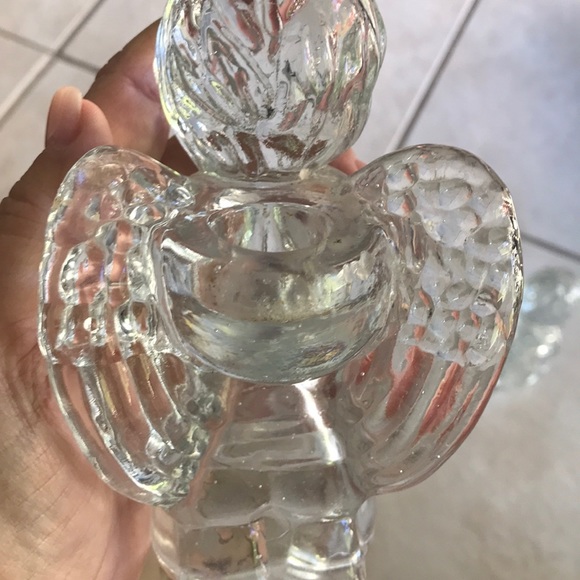 Other - Pair of Clear Crystal  Angels  Candleholders